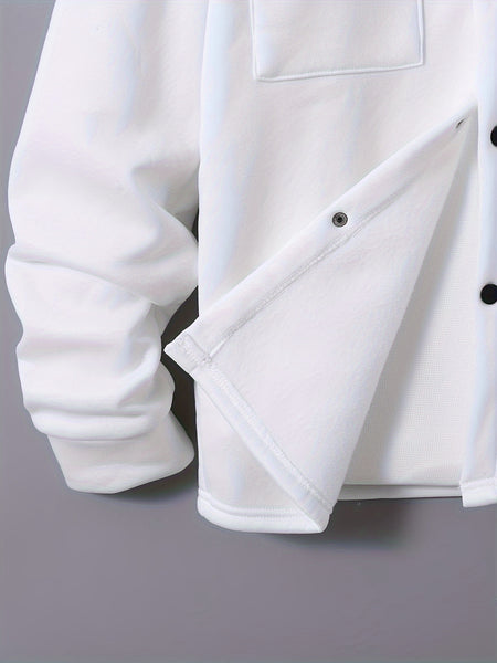 Men'S Fashionable Versatile Lapel Genuine Pocket Outwear Long Sleeve Jacket And Drawstring Solid Color Pocket Pants 2pcs Set
