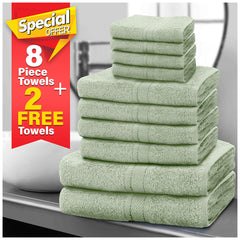 8pcs Egyptian Cotton Towel Set | Quick-Drying & Highly Absorbent
