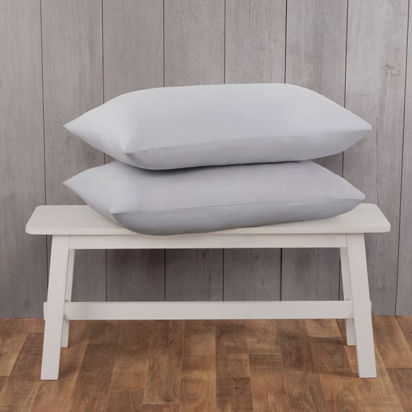 Cotton Exchange Manchester 200 Thread Count Percale Pillowcases, 2 Pack in Grey