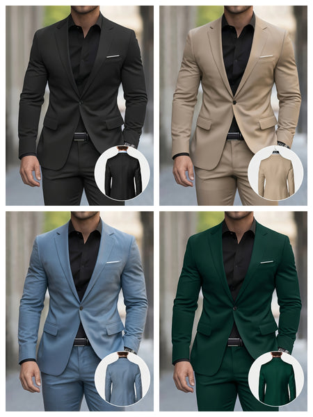 Tongtongbang Selection: Men's High-End New Style 2-Piece Suit Set (Jacket and Trousers) Suitable for Formal Occasions and Banquets