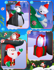 213Cm/7Ft Inflatable Mushroom House Decoration – Outdoor Inflatables with Santa, Penguin, White Bear, Blow up Yard Decor