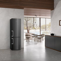 Miele KFN 4795 AD Fridge Freezer, a Rated in Black Steel
