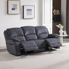 Belagio Blue Fabric Power Recliner 3 Seater Sofa