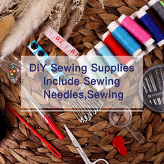 JUNING Travel Sewing Kit Portable Sewing Supplies Accessories for Adults, Beginner, Home, Emergency, Including Needle and Thread Kit, Scissors,Tape Measure, Seam Ripper