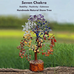7 Chakra Crystal Tree of Life 10–12 Inch Handmade Gemstone Tree, Feng Shui Crystal Tree Home Decor Living Room Ornament, Crystal Gifts Birthday Gift for Women Housewarming Gift, Spiritual Desk Decoration Mini Crystal Guide Included