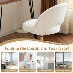 Office Chair Velvet Fabric Swivel Computer Desk Chair Comfy Armless Vanity Task Chair With Adjustable Height, Ergonomic Chair for Home Bedroom (Delicate Lilac)