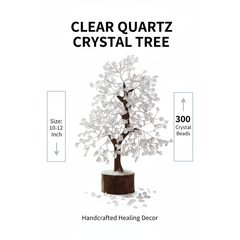 Clear Quartz Crystal Tree – Natural Healing Crystal Decor for Home Office Desk, Spiritual Feng Shui Ornament, Positive Energy Crystal Gift for Women Men, Meditation Reiki Decor, Living Room Ornament, Gift Box Included with Mini Crystal Guide