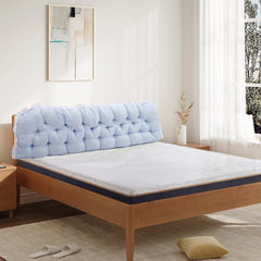 1pc Princess Style Large Ultra-Soft Comfortable Headboard Pillow Wedge Bed Rest Reading Pillow with Fixing Ties, Ruffled Edges Positioning Support Pillow with Removable Cover, Backrest Cushion for Bed Couch Sofa Living Room Bedroom Home Room Decor, Ideal