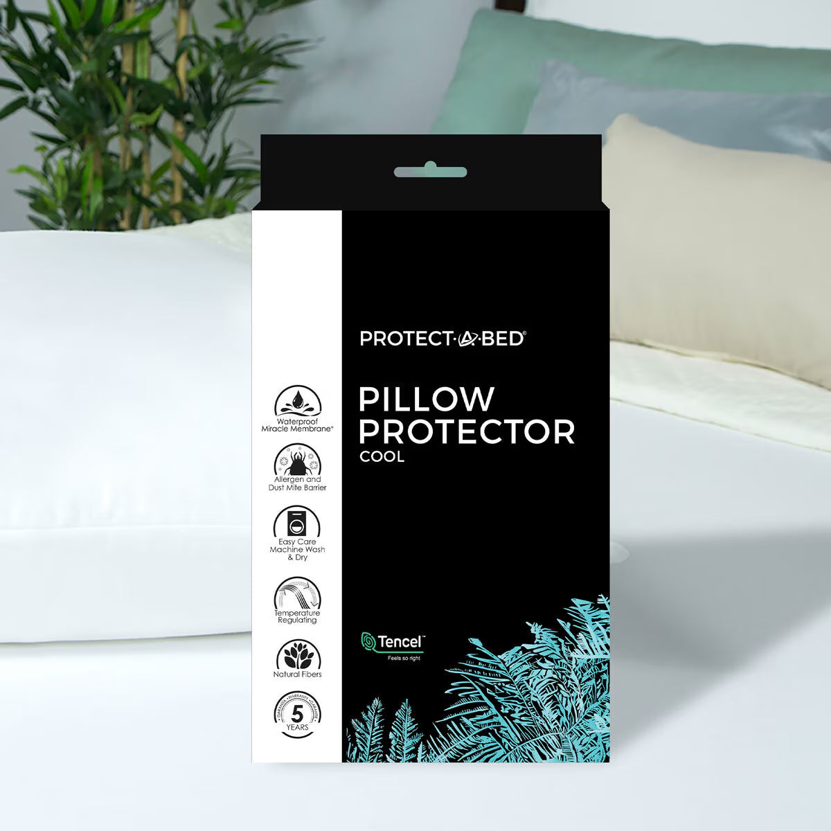 Protect-A-Bed Tencel Cool Pillow Protector 75 X 50 Cm, 2 Pack