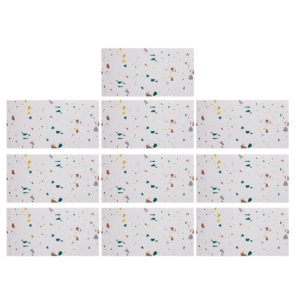 10 Sheets Marble Tile Stickers Stick on Tiles Peel and Stick Backsplash PVC Waterproof Oilproof Self Adhesive 30x60cm for Kitchen Bathroom Home Decor
