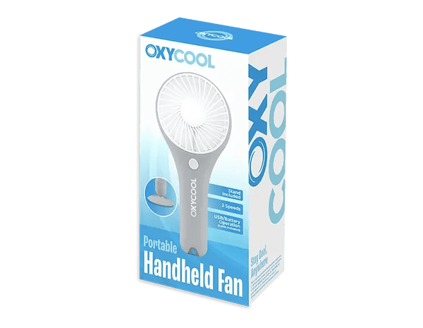 UK LOCAL SELLER - Portable Handheld & Desktop Fan – Battery & USB Powered Personal Cooling Fan with 2 Speed Settings, Detachable Stand, Quiet Motor & Compact Travel Design for Home, Office, Outdoor & Travel Use | Sent and Fulfilled from UK Warehouse and D