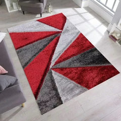 Luxury Soft Shaggy Area Rug – Modern Non-Shedding Geometric Triangles Design, High-Pile Plush Living Room Carpets, Large Thick Rug for Bedroom, Kitchen, Lounge & Home Décor – Contemporary Floor Rug & Mats
