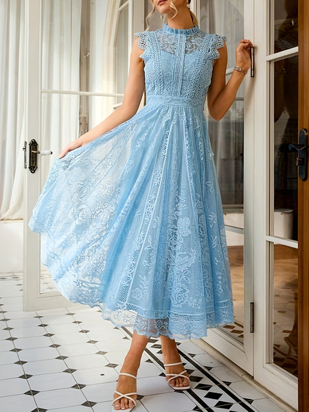 New Elegant Lace Flared Dress for Women