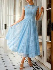 New Elegant Lace Flared Dress for Women