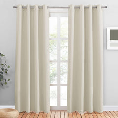 PONY DANCE Grey Blackout Thermal Insulated Curtains for Bedroom, 46 X 54 Inch Short Eyelet Curtains & Drapes, Soft Black Out 2 Panels for Window Living Room/Kitchen