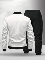 [Maigiqi] Casual Set Men'S Spring Autumn Easy Athletic Two-Piece Outfit Polo Collar Jacket