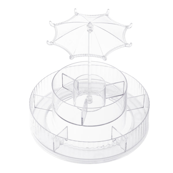 Hanging Jewellery Storage with Umbrella Shaped Jewellery Rack, Desktop Cosmetics Holder, Layered Storage Space, Rotatable Cosmetics Stand 360° Rotatable Makeup Organizer for Jewellery Makeup Storage,Desktop Decoration