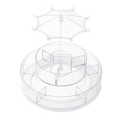 Hanging Jewellery Storage with Umbrella Shaped Jewellery Rack, Desktop Cosmetics Holder, Layered Storage Space, Rotatable Cosmetics Stand 360° Rotatable Makeup Organizer for Jewellery Makeup Storage,Desktop Decoration