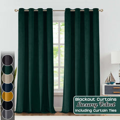 2pcs Premium Velvet Blackout Curtains – High-Quality Thermal Insulated Room Darkening Window Drapes, Light-Blocking Rod Pocket Curtains for Living Room Decor, Bedroom, Machine Washable Home Decorations
