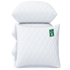 Adam Home 4 Pack Quilted Cushion Inserts Hypoallergenic Fluffy White Cushion Inner, Perfect Hollowfibre for Sofa Cushion Pads