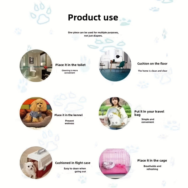 10/50/100pcs Super Absorbent Dog Diaper Mats, Leak-Proof, Quick-Dry Thick Deodorant Puppy Urine Pads Dog Toilet Mats For Potty Training Made of Polyester Fiber