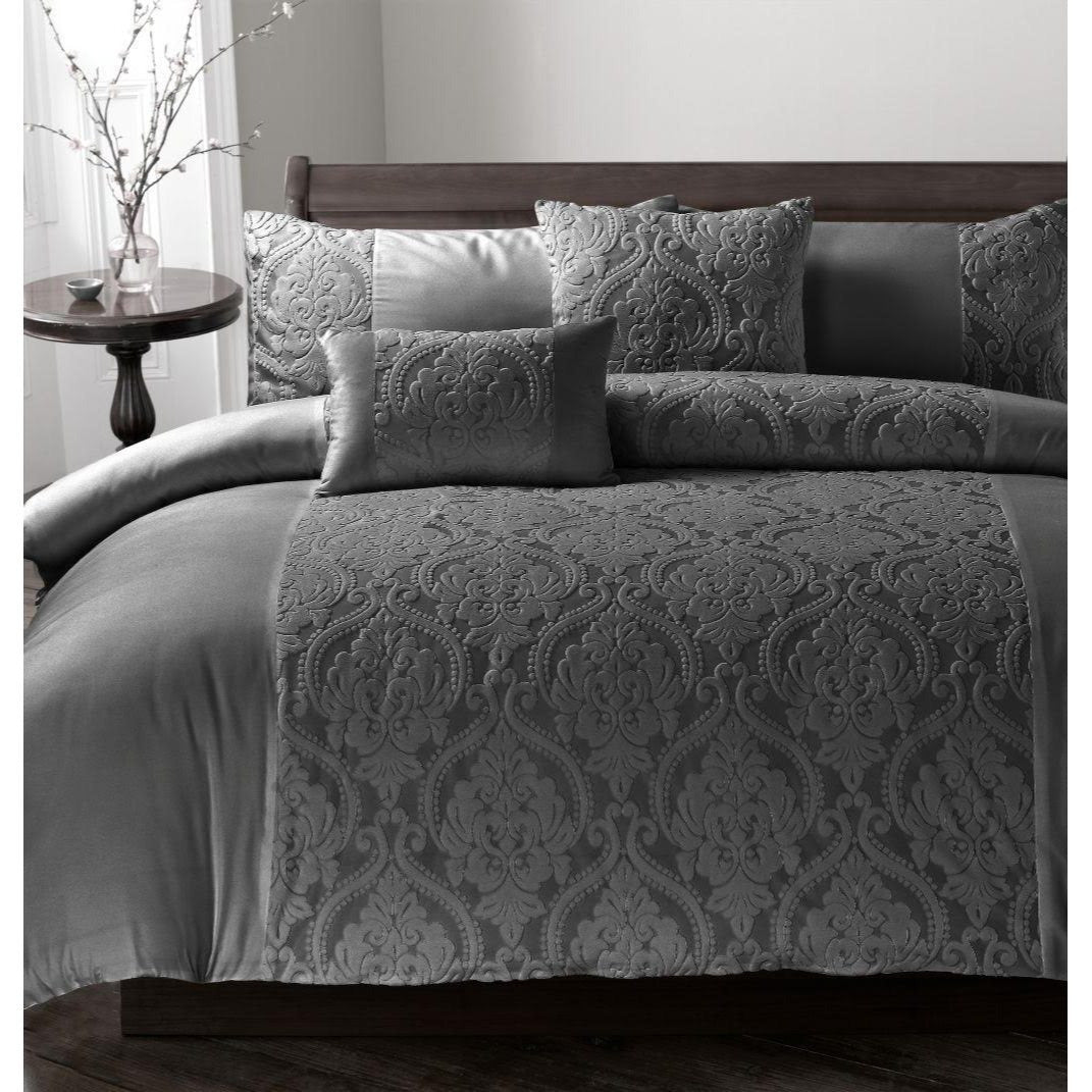 Damask Velvet Duvet Cover Set – Luxury Soft Velvet Fabric with Elegant Pattern, Warm and Cozy Bedding Set, Durable and Easy Care