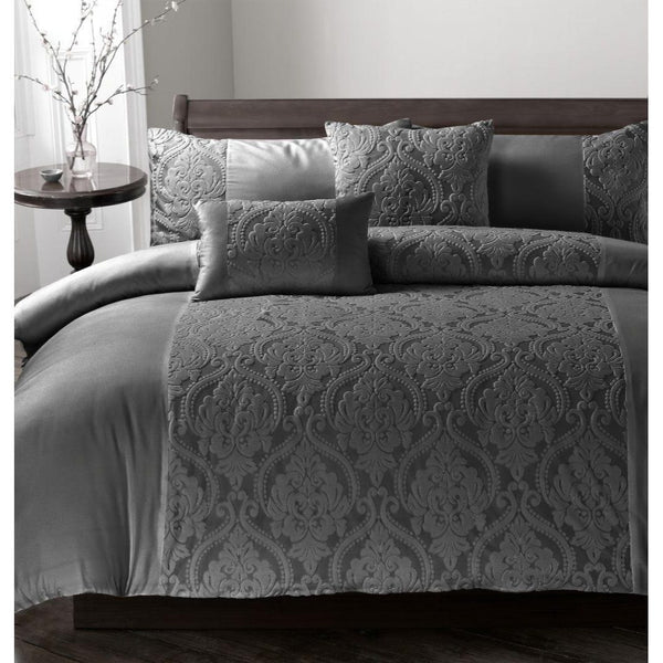 Damask Velvet Duvet Cover Set – Luxury Soft Velvet Fabric with Elegant Pattern, Warm and Cozy Bedding Set, Durable and Easy Care