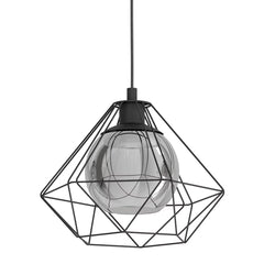 Eglo Vernham 3 Light Black Geometric Steel Pendant