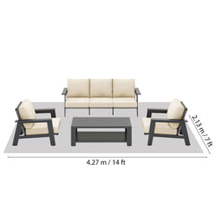 Atleisure Brentley 4 Piece Deep Seating Patio Set + Cover