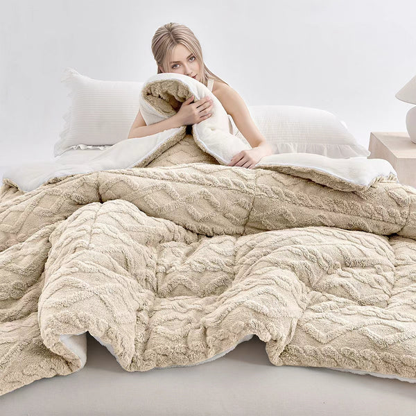 Luxurious Soft Thick Warm Taffeta Comforter - Bedspread Suitable for All Seasons, Machine Washable Comforter for Bed, Sofa, Camping & Travel - Ideal Gift, Fits Most Beds (Contemporary Style)