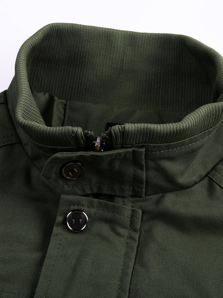 Men's Tactical Jacket with Multiple Pockets, Practical Workwear Style Coat