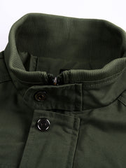 Men's Tactical Jacket with Multiple Pockets, Practical Workwear Style Coat