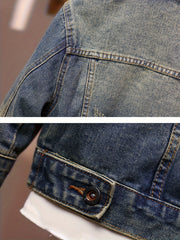 Geng Yuanshi Spring New Arrival Washed Denim Jacket for Men, Spring New Arrival Slim Fit Vintage  Denim Jacket for Men