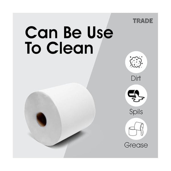 6 X Centrefeed White Rolls | 2 Ply Embossed Paper Towels | Strong & Absorbent | 6-Pack | Perfect for Commercial & Kitchen Use Cleaning Toilet