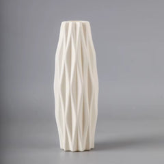 Nordic Modern Plastic Flower Vase - White Pink Blue Decorative Pot for Living Room Flower Arrangement