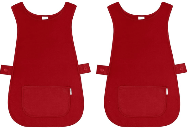Pack Of 2 Self Tabard Apron in eight different colours | Aprons for Men, Women, and Ladies | Professional Cooking Aprons with 2 Pockets | Adjustable Kitchen Apron for Baking, BBQ, Grilling, Gardening, Crafting, Cleaning, Painting, Barista, Restaurant Work