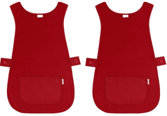 Pack Of 2 Self Tabard Apron in eight different colours | Aprons for Men, Women, and Ladies | Professional Cooking Aprons with 2 Pockets | Adjustable Kitchen Apron for Baking, BBQ, Grilling, Gardening, Crafting, Cleaning, Painting, Barista, Restaurant Work
