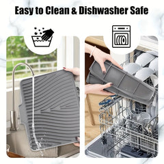 Silicone Kitchen Sink Drying Mat Rectangle Non Slip Worktop Saver Dish Drainer