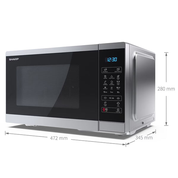 Sharp 25 Litre 900W Digital Microwave with 1000W Grill, YC-MG252AU-S