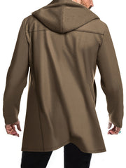 2024 Foreign Trade New Product Men'S Mid-Length Slim Fit Windbreaker Hooded Casual Pure Coat Performance Clothing