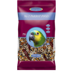 No.1 Parrot Food Seed Mix 2kg Seed Mixture For Parrots Birds Johnston & Jeff Perfect Food for African Grey Parrots Amazon Parrots Caiques Cockatoos Eclectus Meyers Senegal Parrots Quakers Monk Parakeet Conures Macaws Mini Macaws