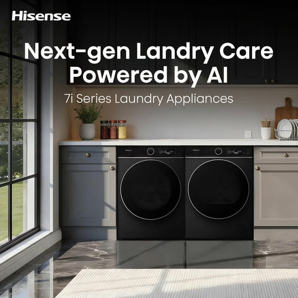 Hisense Kitchenfit 7I Series WF7I1248BBR, 12Kg Washing Machine, a Rated in Black