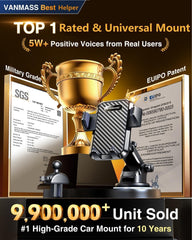 VANMASS BEST Car Phone Holder 2025 【85+ LBS Strongest Suction & True Military-Grade】 Rotatable Universal Mobile Phone Mount Dashboard Windscreen Vent Automobile for Iphone 16 Pro Max 15 14 13 Samsung