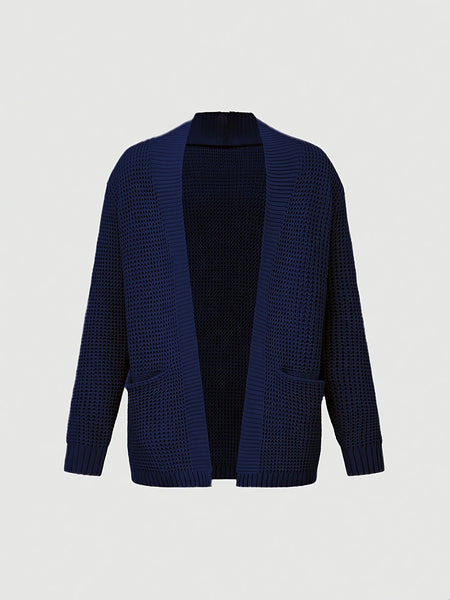 Men'S Casual Long-Sleeved Knitted Cardigan with Pockets in Autumn And Winter New Solid Color Style