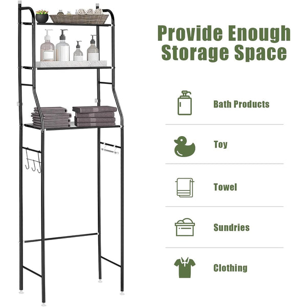 3 Tier Over Toilet Storage Rack Bathroom Laundry Washing Machine Shelf Organizer