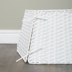 47cm x 46cm Samuel Alexander Foldable Faux Rattan Christmas Tree Skirt in White