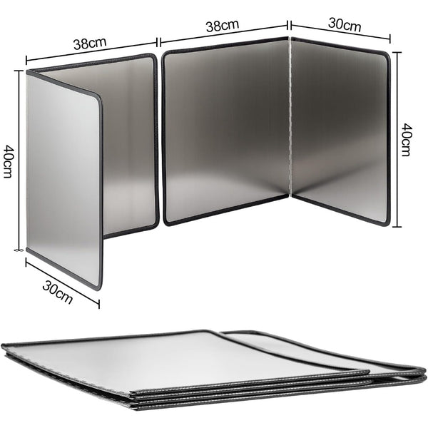 1pc Heat-Resistant Stainless Steel Stove Splash Guard - Nonstick Oil Baffle Plate with Thermal Insulation, Splatter Shield & Covered Edges for Safe Cooking, Durable & Easy Clean - Perfect Kitchen Gift for Home Chefs, Sleek Metallic Finish | Easyclean Surf