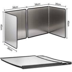 1pc Heat-Resistant Stainless Steel Stove Splash Guard - Nonstick Oil Baffle Plate with Thermal Insulation, Splatter Shield & Covered Edges for Safe Cooking, Durable & Easy Clean - Perfect Kitchen Gift for Home Chefs, Sleek Metallic Finish | Easyclean Surf