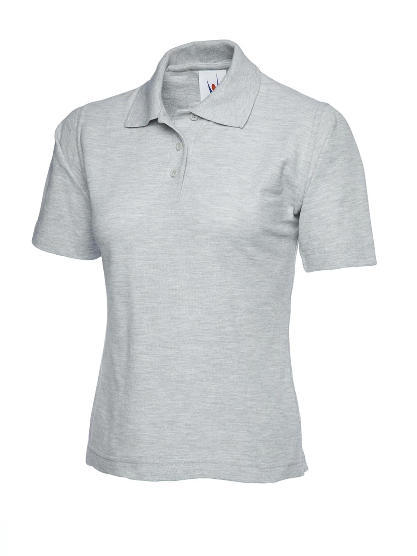 Uneek Clothing UC106 Women's Classic Short-Sleeved Poloshirt - Uniform, Casual or Office Wear | 50/50 Cotton Polyester | Plain Tee Top for Ladies, Side Vents