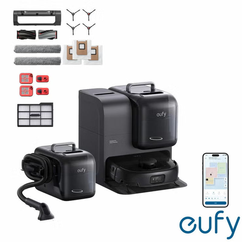 Eufy Omni E28 with Exclusive Accessory Kit Bundle, Robot Vacuum & Mop, All-In-One Station, & Portable Deep Cleaner